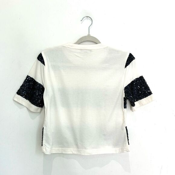 NWT J. Crew Broken-in jersey T-shirt in sequin stripe - Picture 8 of 11